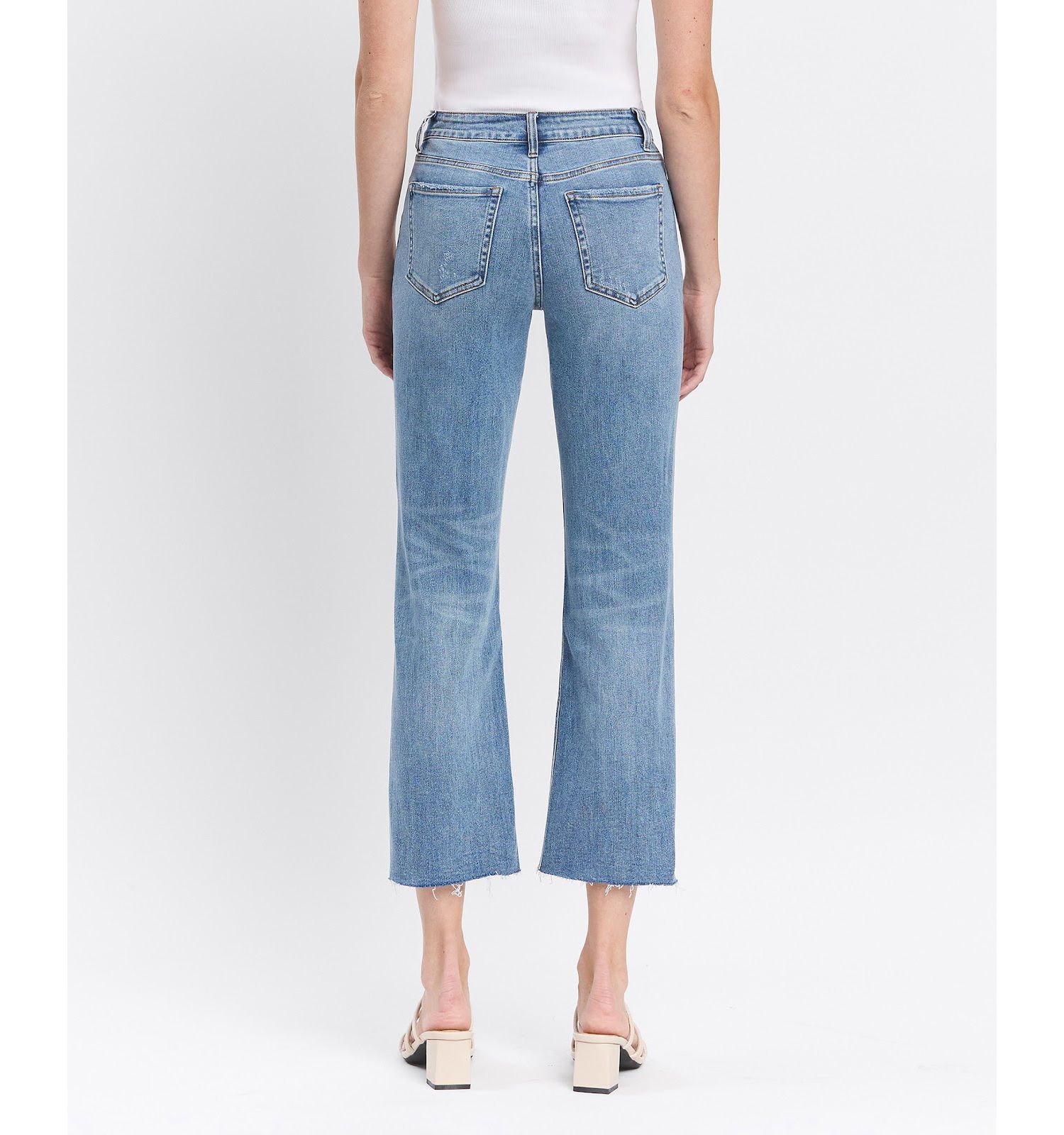 Women's High Rise Crop Straight Jeans