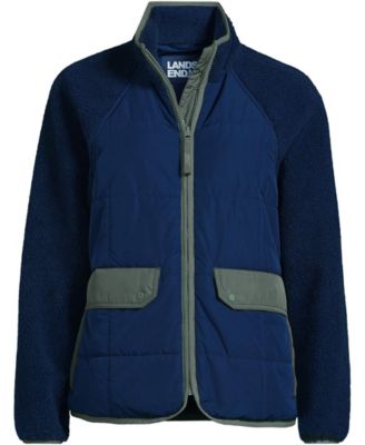 Plus Size Mixed Media High Pile Fleece Jacket