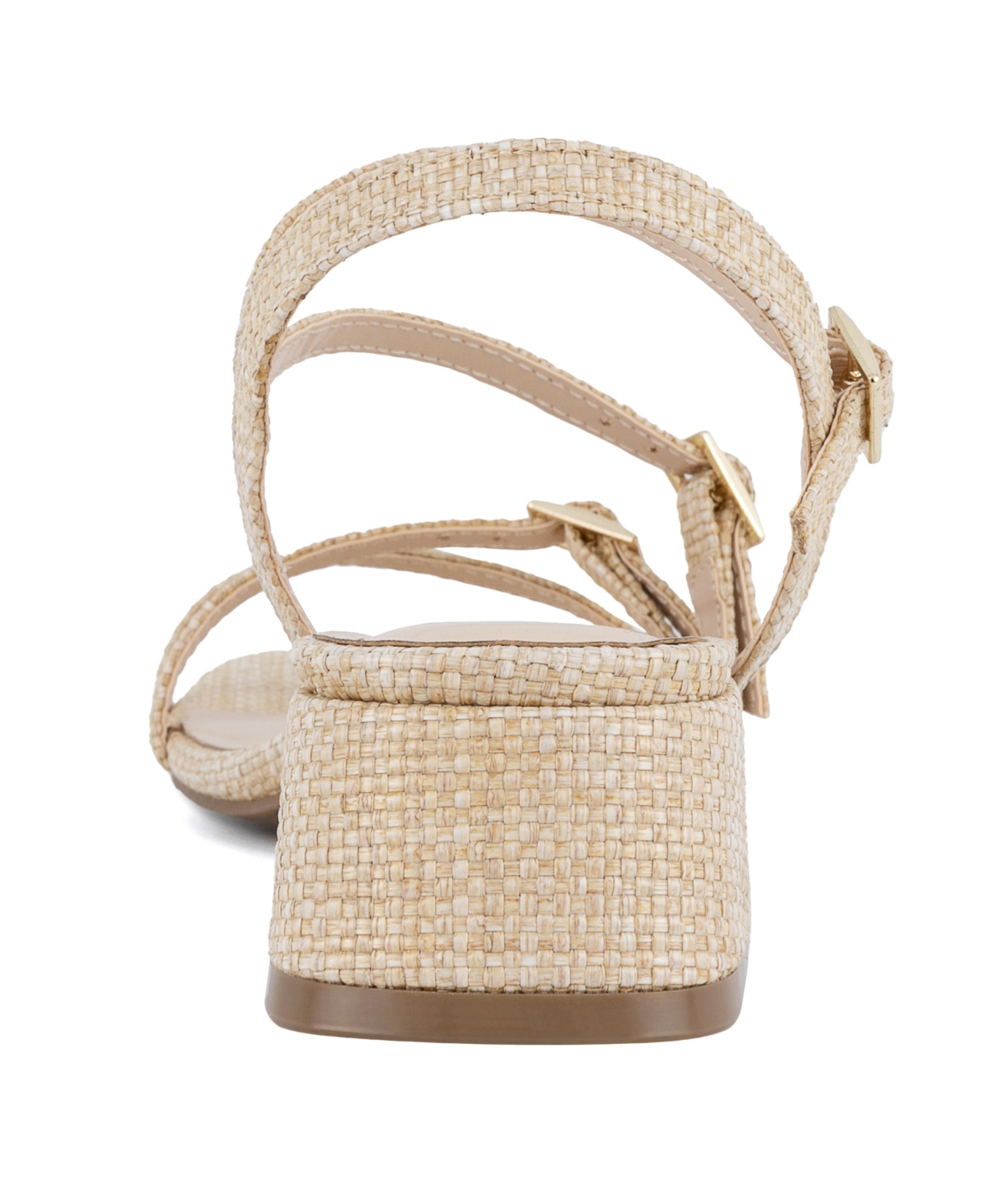 Shop Jones New York Women's Unasyn Block Heel Strappy Dress Sandals In Natural Raffia
