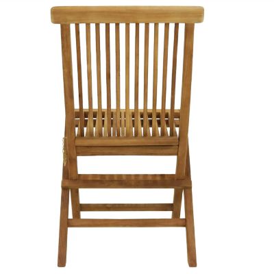 Outdoor Solid Teak Wood with Stained Finish Hyannis Folding Dining Chairs - Light Brown