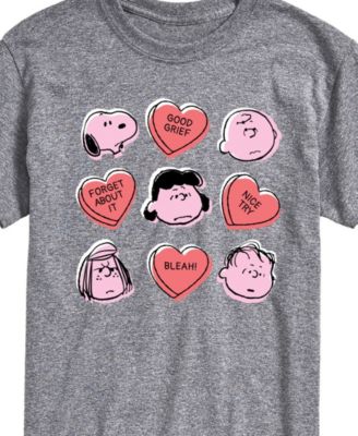 Men's Peanuts Candy Hearts Short Sleeve T-Shirt