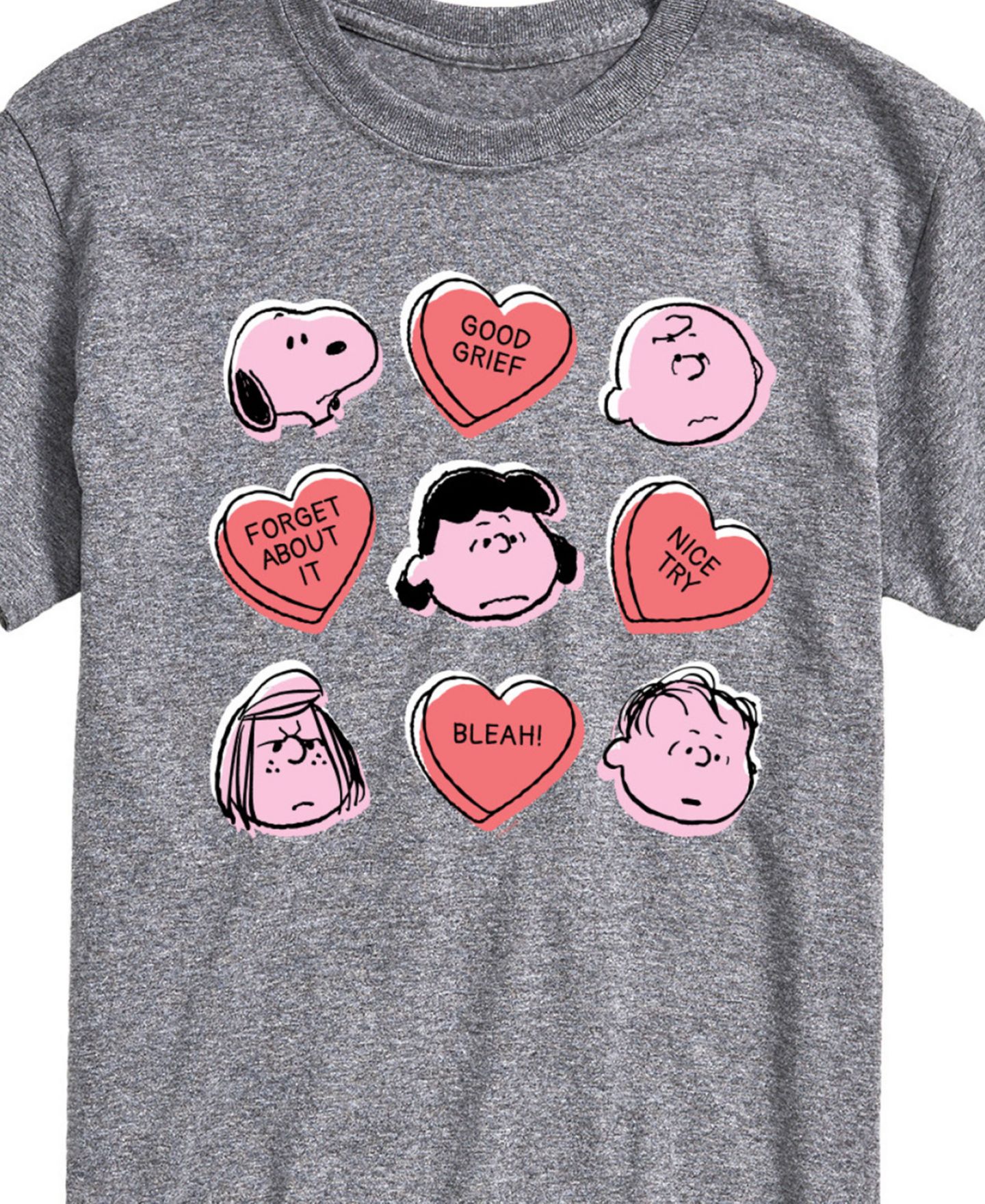 Мужская футболка AIRWAVES Peanuts Candy Hearts Short Sleeve, цвет: Серый — фото 3