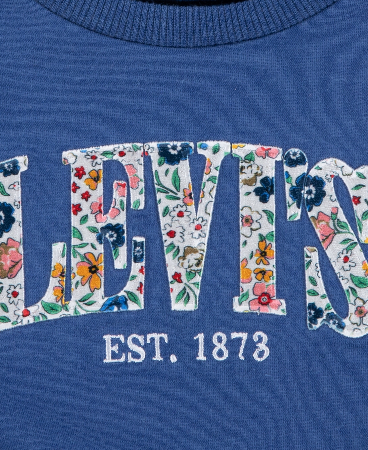 Levi's Little Girls 2-piece Eyelet Crewneck Top And Flared Leggings Set In Blue