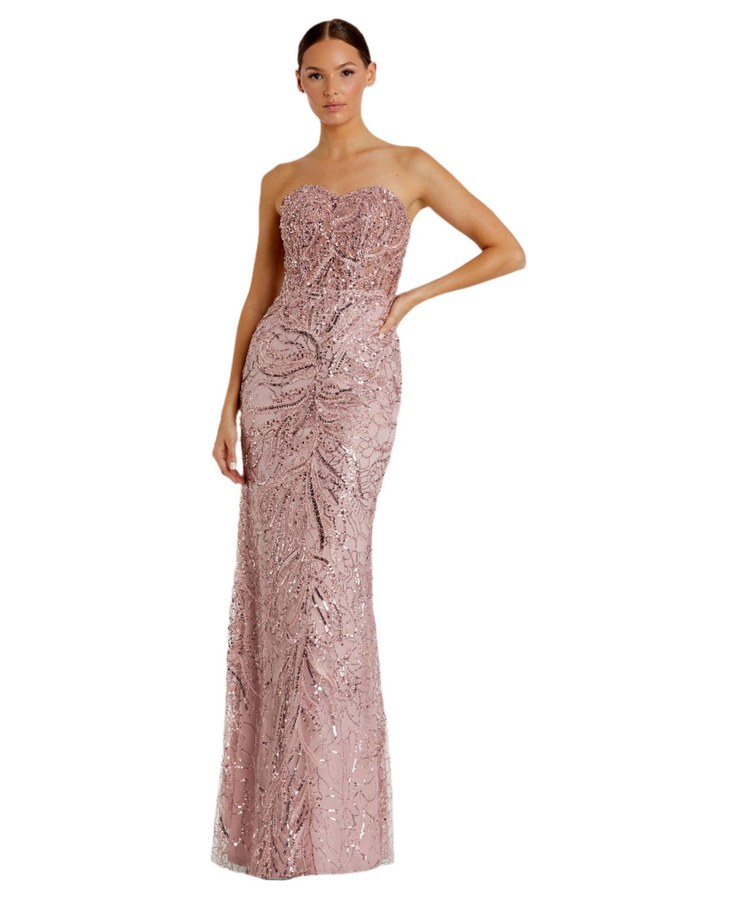 Women's Strapless Embellished Gown