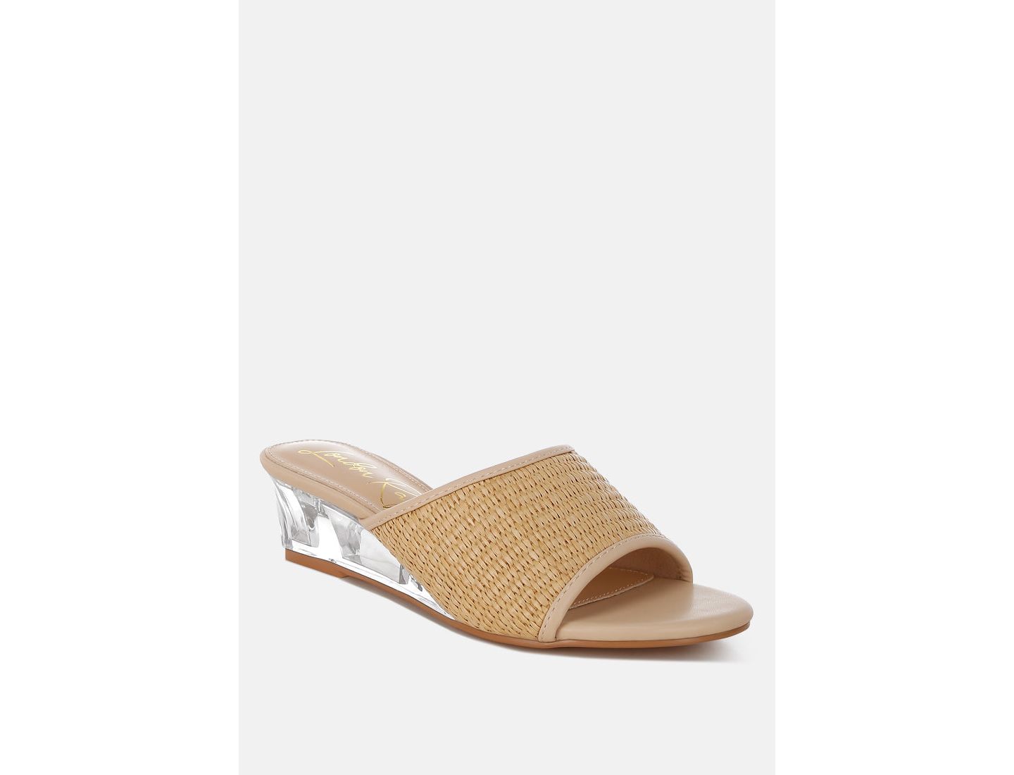 Женские сандалии London Rag Osminda Raffia Clear Heel Wedge, цвет: Натуральный — фото 1