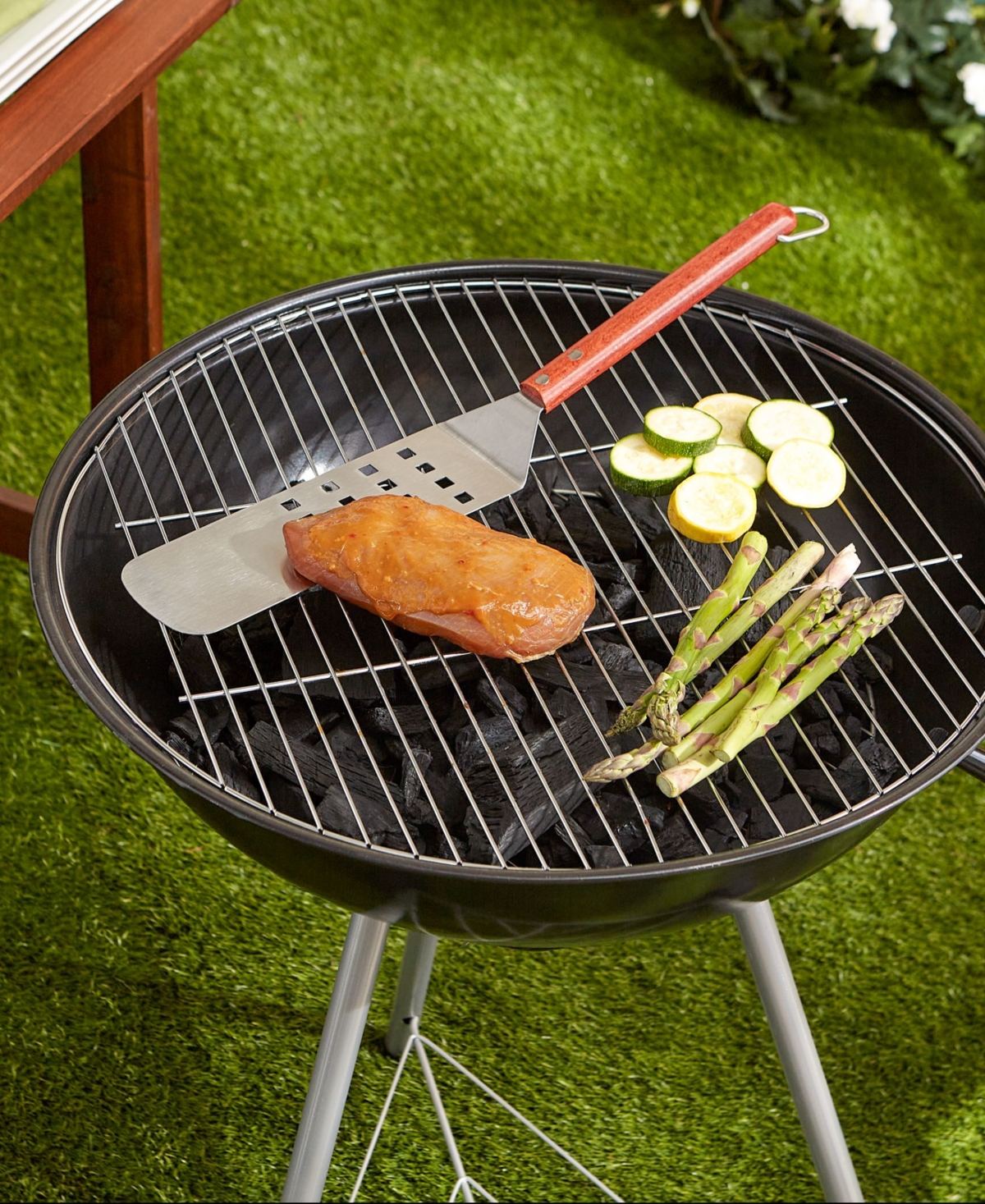 Shop Rsvp International Set Of 5 Stainless Steel Barbeque Tools In Rosewood