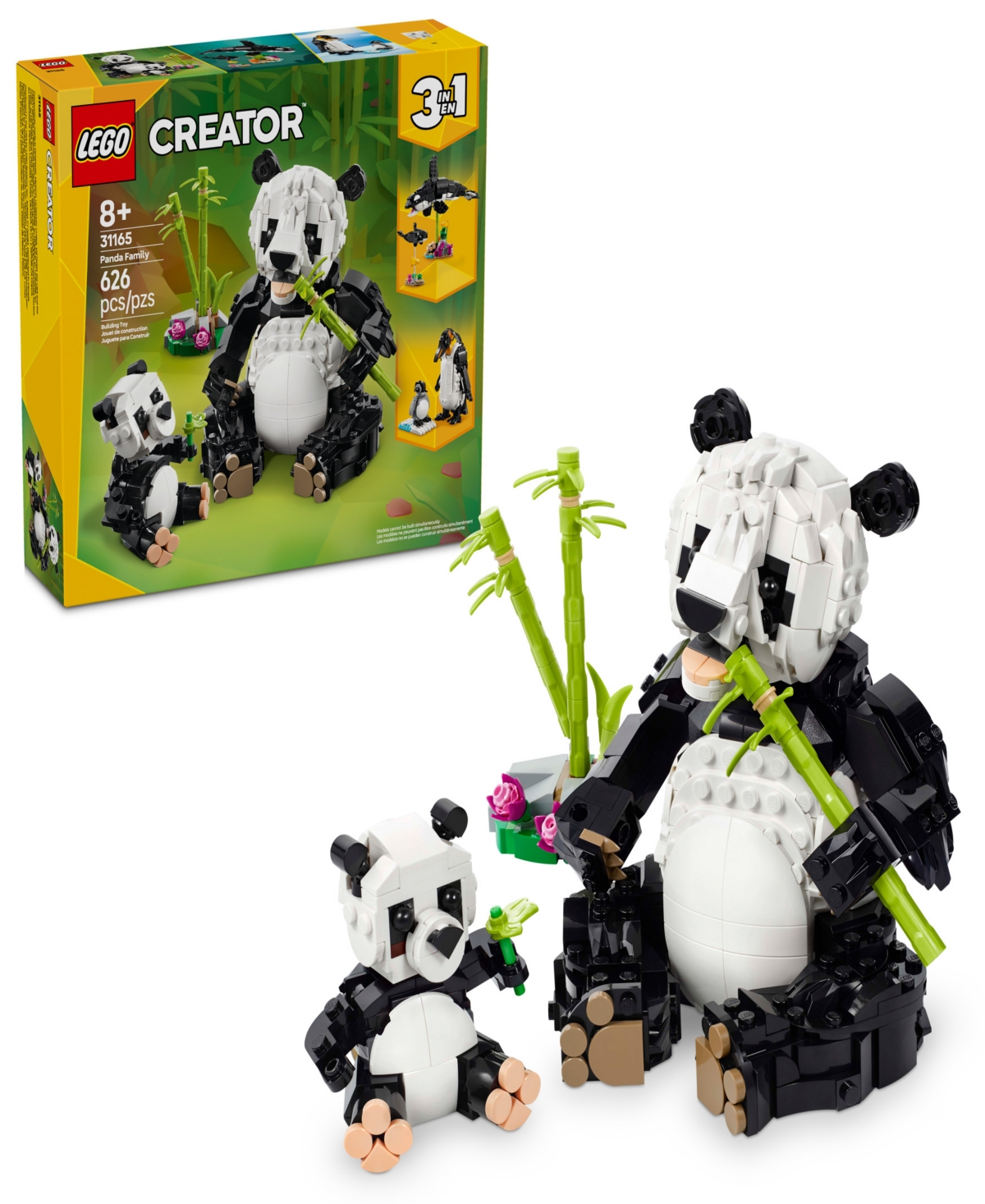 LEGO CREATOR 3 IN 1 WILD ANIMALS PANDA FAMILY BUILDING TOY 31165, 626 PIECES 