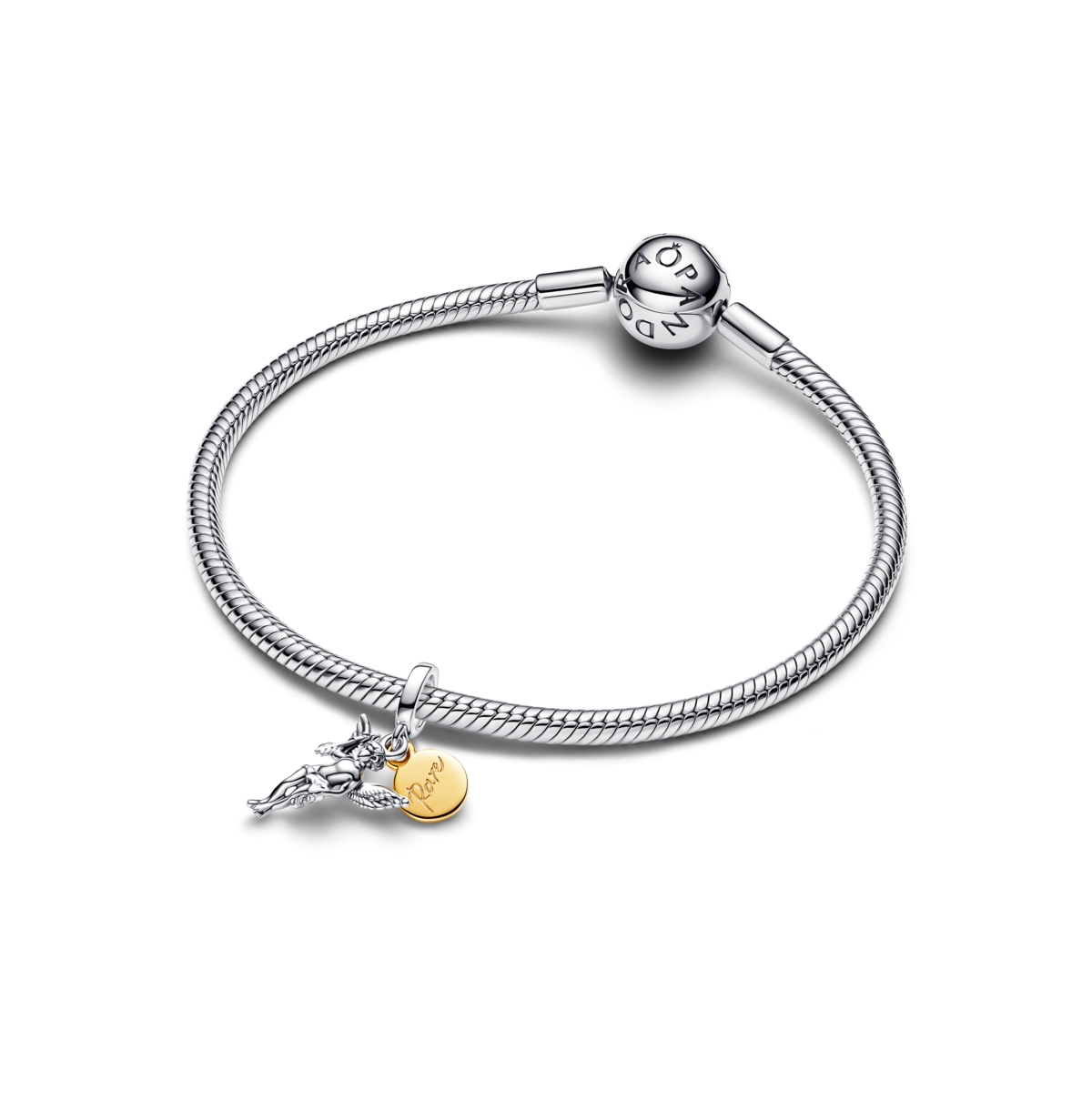 Pandora Two Tone Cupid Dangle Charms In Two Tone