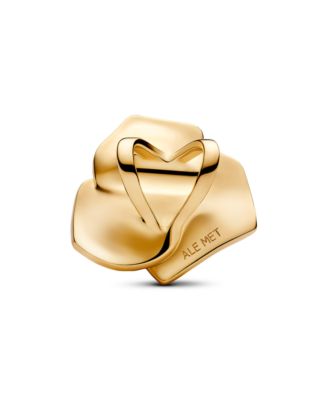 14K Gold Plated Rose Bloom Oversized Charms
