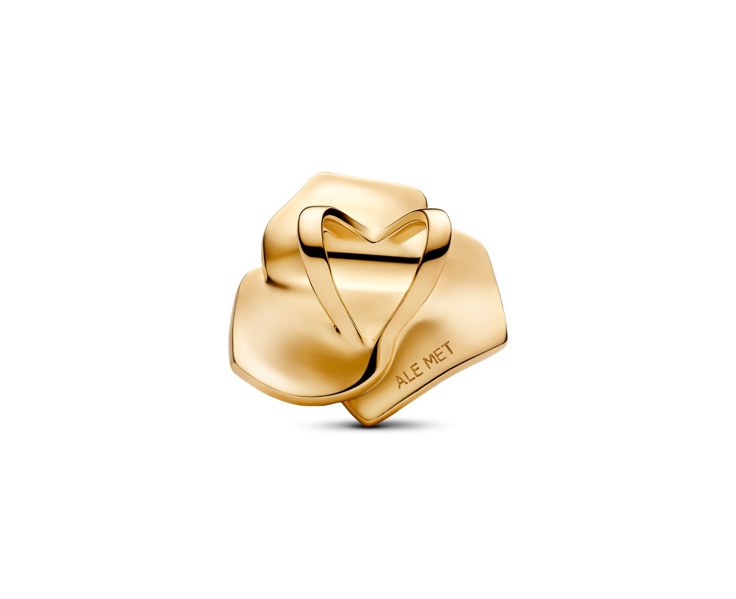 14K Gold Plated Rose Bloom Oversized Charms