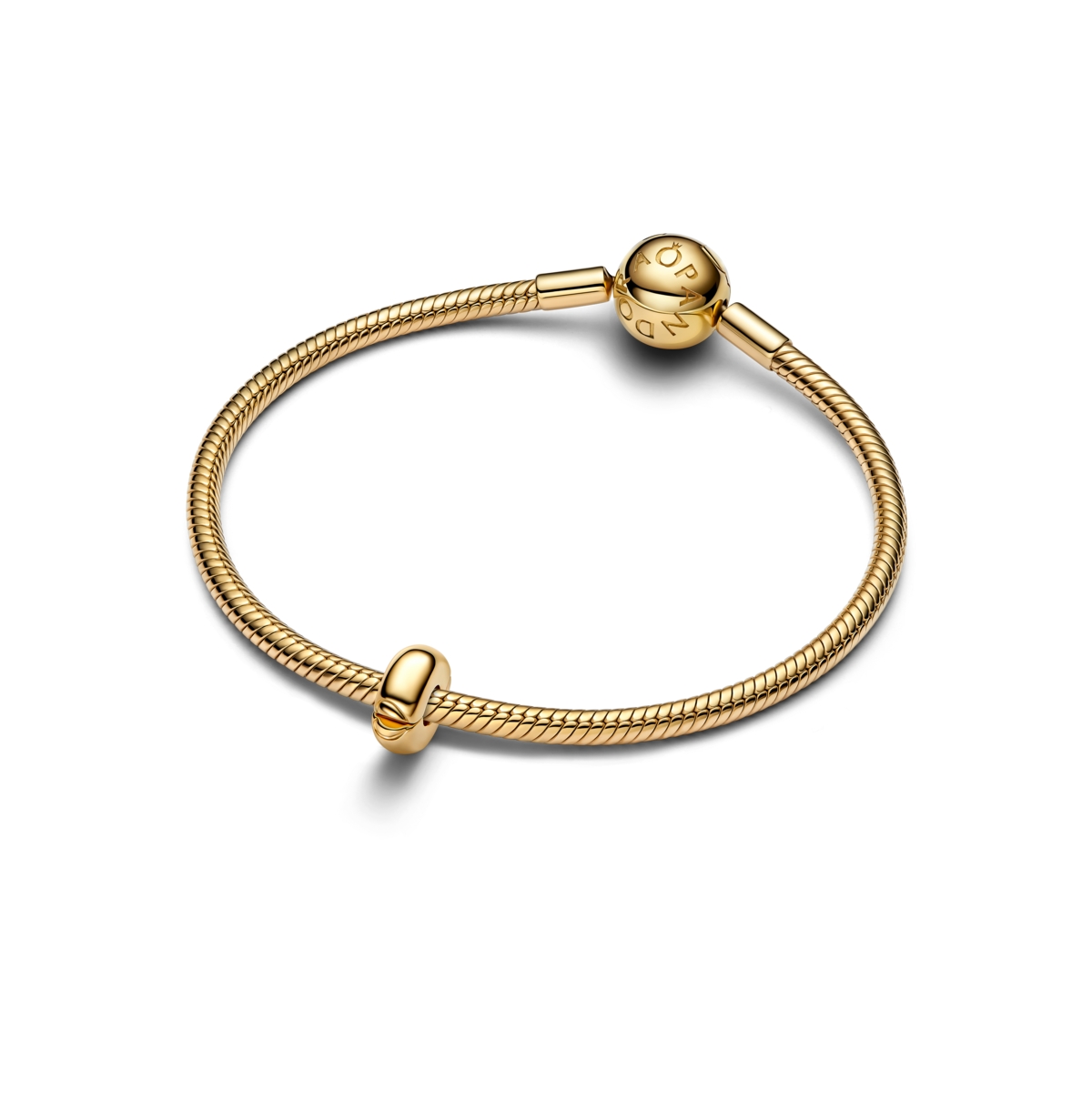 Pandora 14k Gold Plated Round Clip Charms In Gold Plated