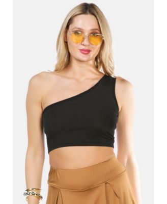 One Shoulder Knitted Crop Top