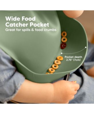 2-Pack Silicone Bibs For Babies, Food Grade Silicone Baby Bibs for Eating, Feeding, Toddler Bibs, Boys, Girls