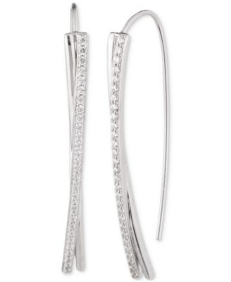 Lauren Ralph Lauren - Sterling Silver Cubic Zirconia Pav&eacute; Threader Earrings