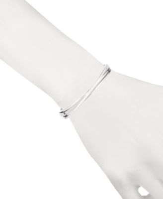 Sterling Silver Cubic Zirconia Pav&eacute; Bangle Bracelet