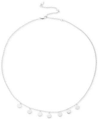 Lauren Ralph Lauren - Sterling Silver Disc Frontal Necklace, 19" + 3" extender