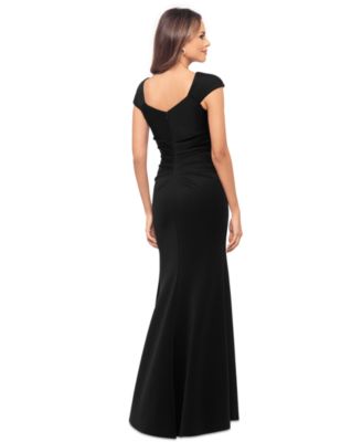 Women's Asymmetric-Neck Side-Slit Gown