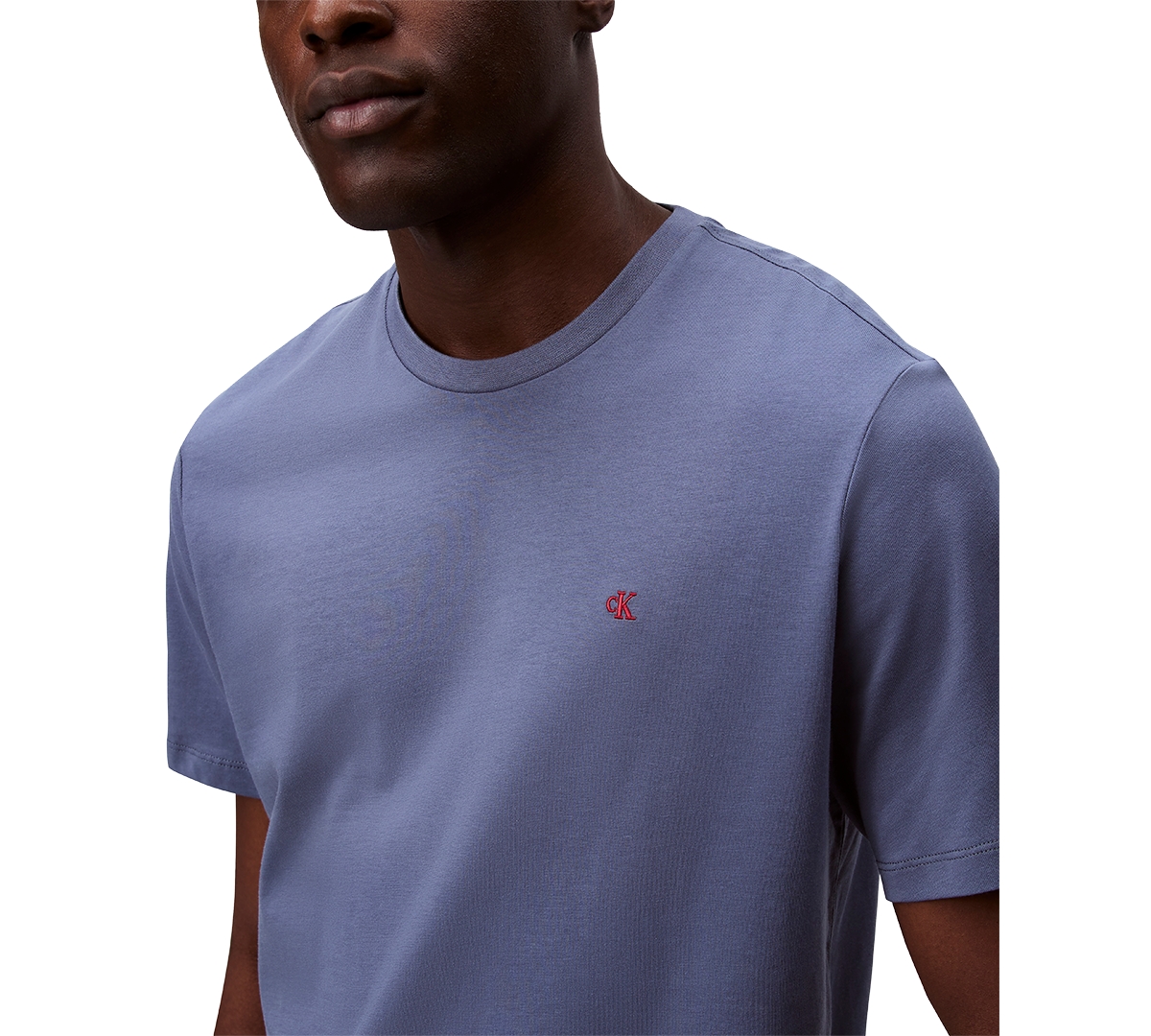 Shop Calvin Klein Men's Smooth Cotton Solid Crewneck T-shirt In Grisaille