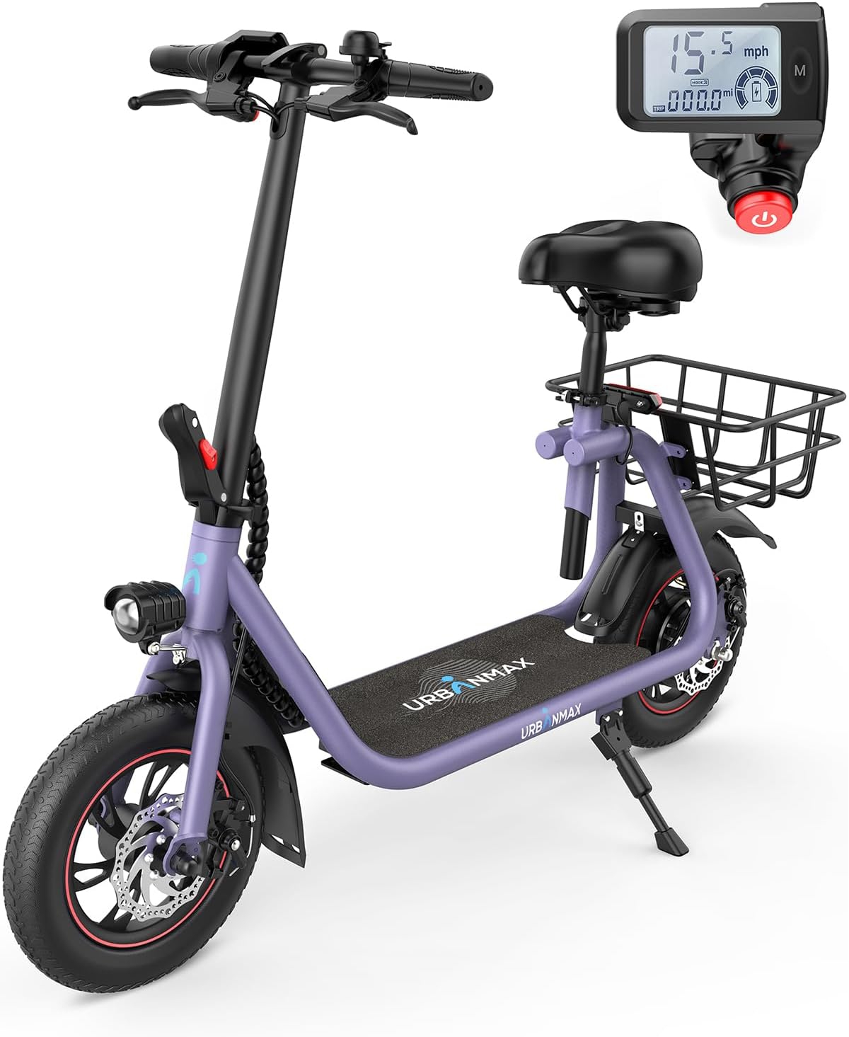 C1/C1 Pro Electric Scooter with Seat, 450W Powerful Motor up to 20/25 Miles Range, Foldable Electric Scooter for Adults Max Speed 15.5/18.6 M