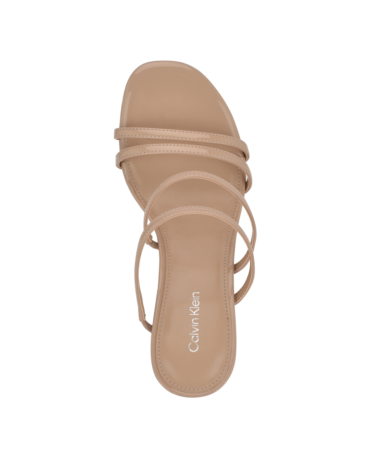 Calvin Klein Women's Jayla Strappy Tapered Heel Sandals In Light Natural Patent