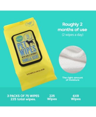 Paws & Bones Pet Wipes for Dogs and Cats in 3-Pack,  Grooming Wipes for Butt, Paw, Fur, Eyes, Ears, Face