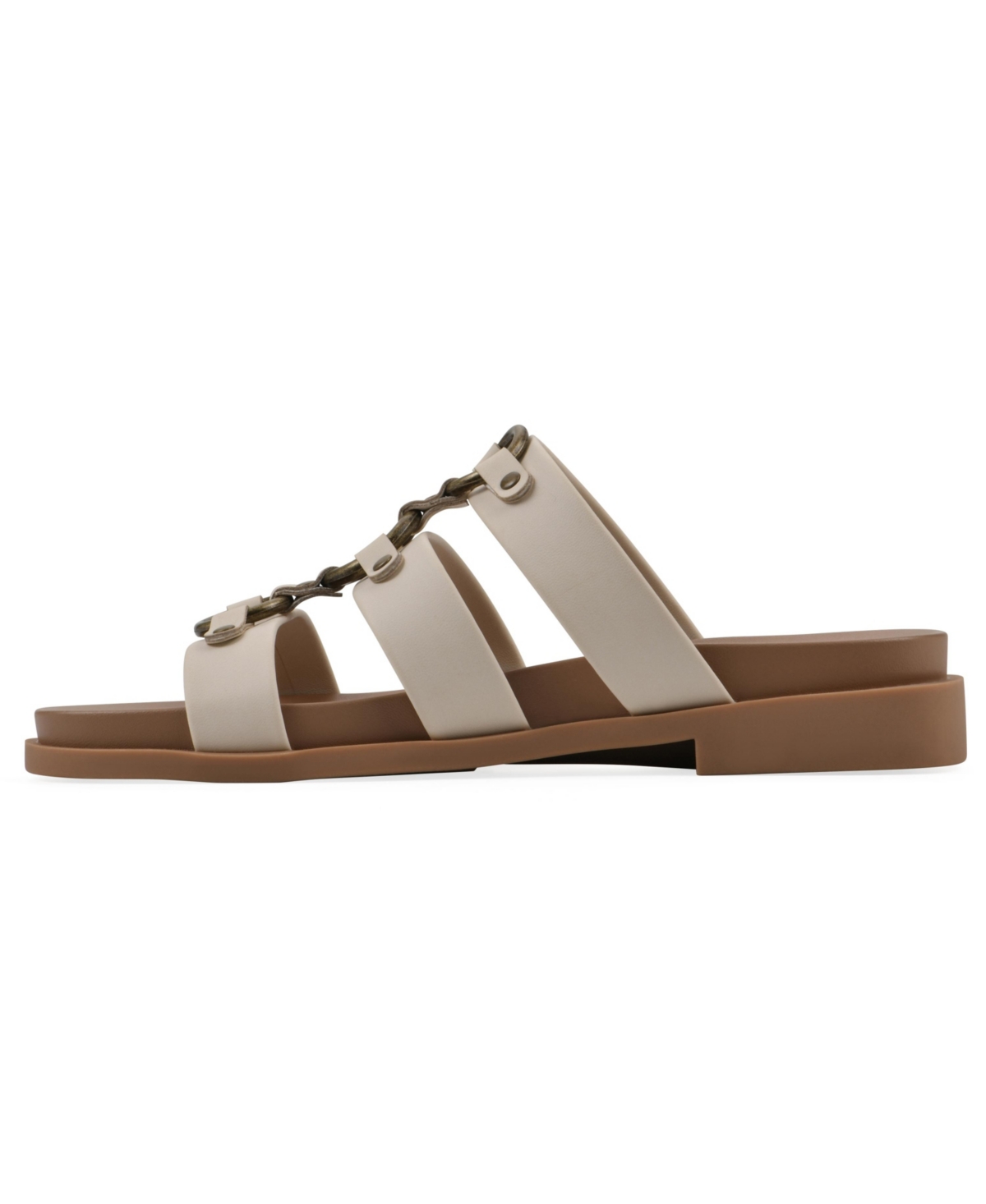 White Mountain Women's Koala Slip-on Flat Sandals In Eggshell Smooth