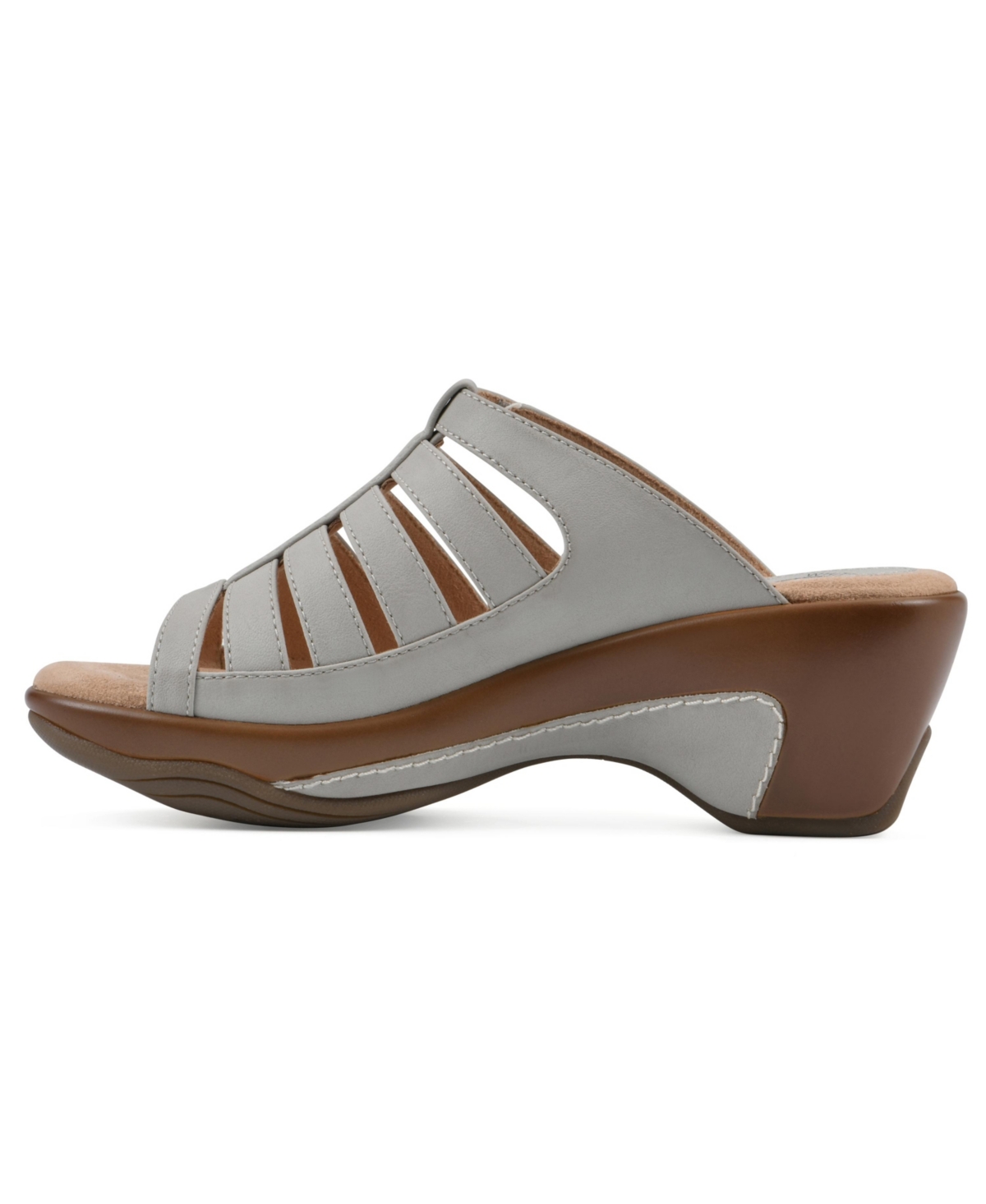 White Mountain Women's Valencia Slip-on Clog Sandals In Ice Burnished Smooth