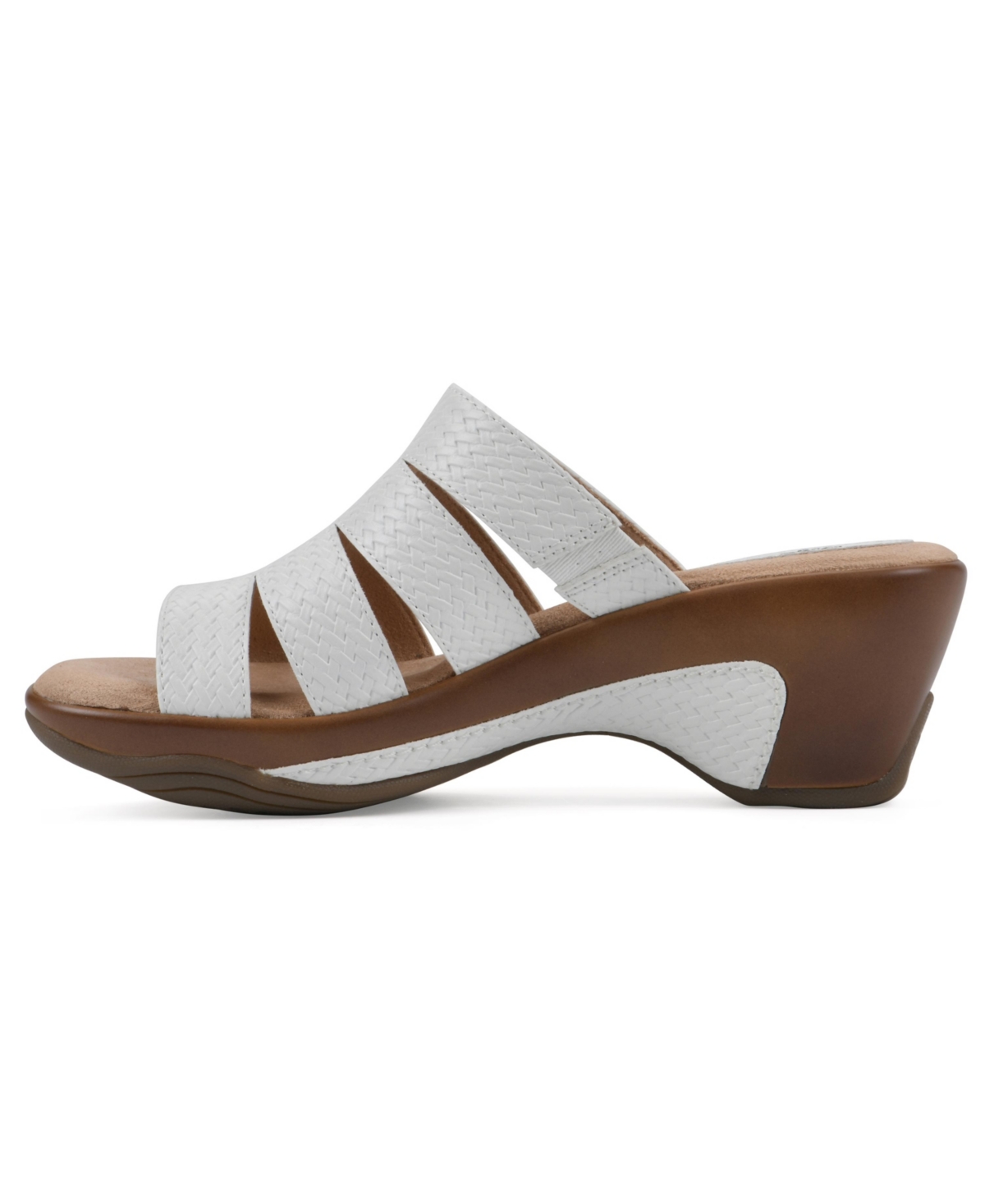 Shop White Mountain Women's Valora Slip-on Clog Sandals In White Woven
