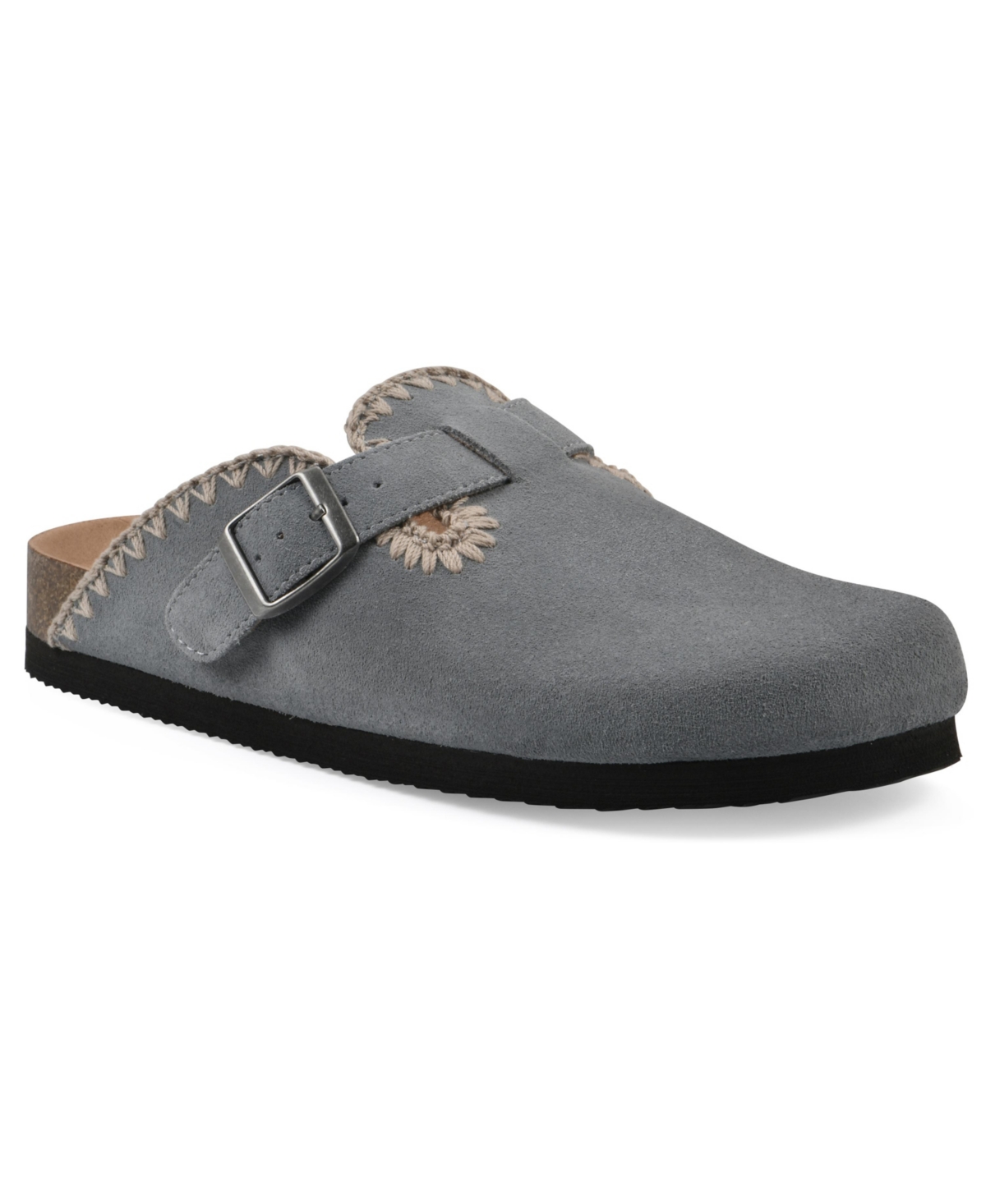 Shop White Mountain Women's Bendees Round Toe Mules In Blue Raspberry Suede