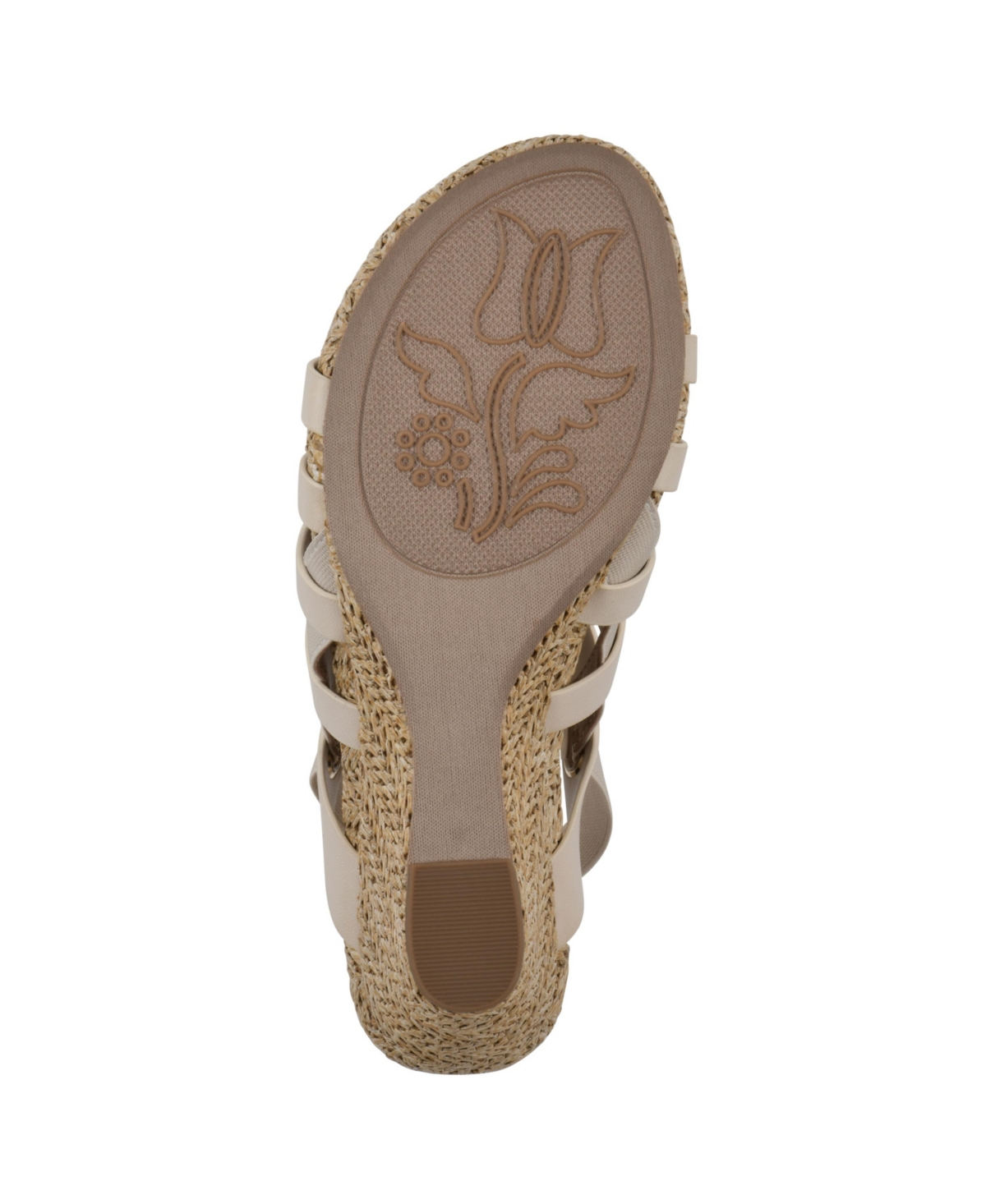 White Mountain Women's Ataps Round Toe Wedge Sandals In Eggshell Smooth