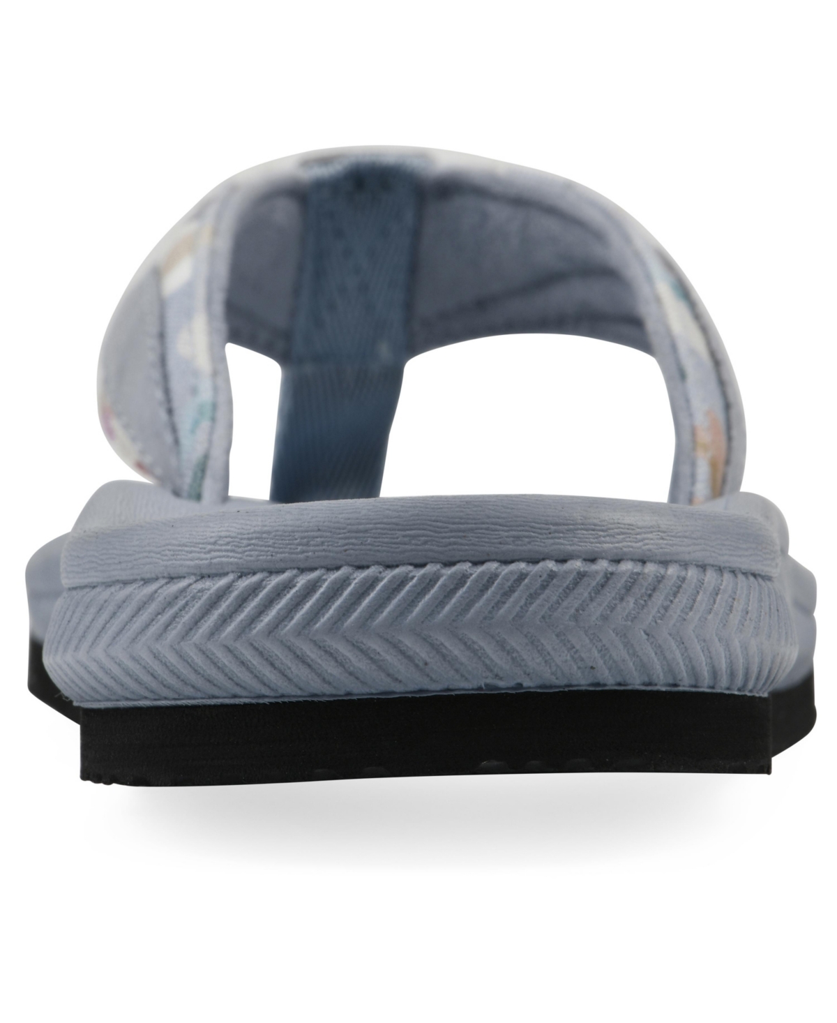 White Mountain Women's Bays Round Toe Flat Sandals In Light Blue Floral Print