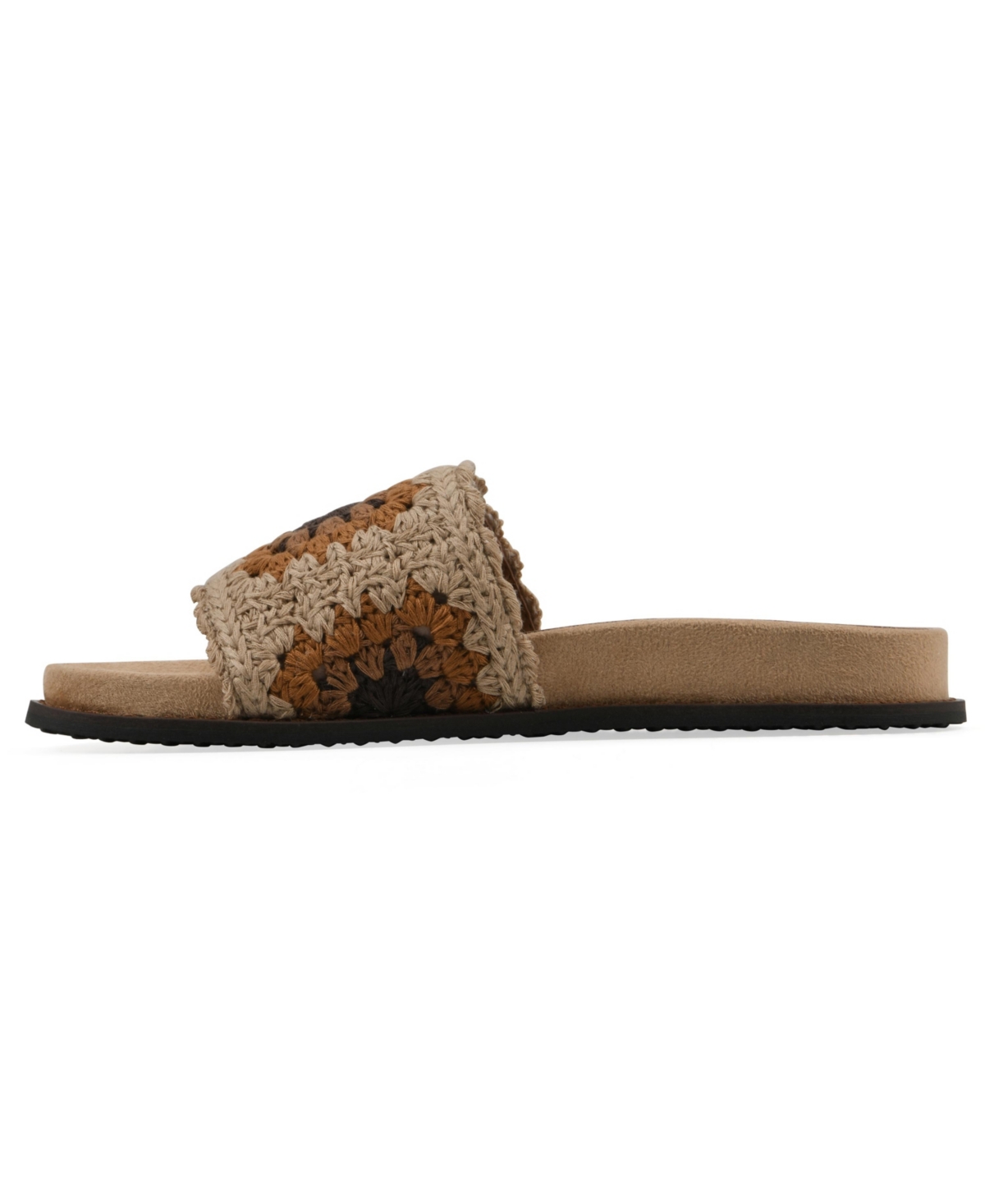 White Mountain Women's Maxim Round Toe Flat Sandals In Tan Multi Fabric