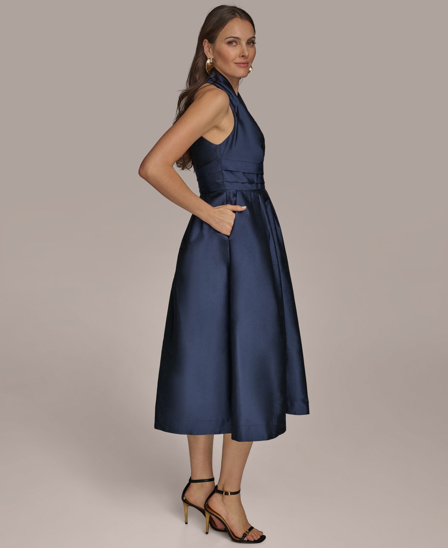 Women's A-Line Halter Midi Dress