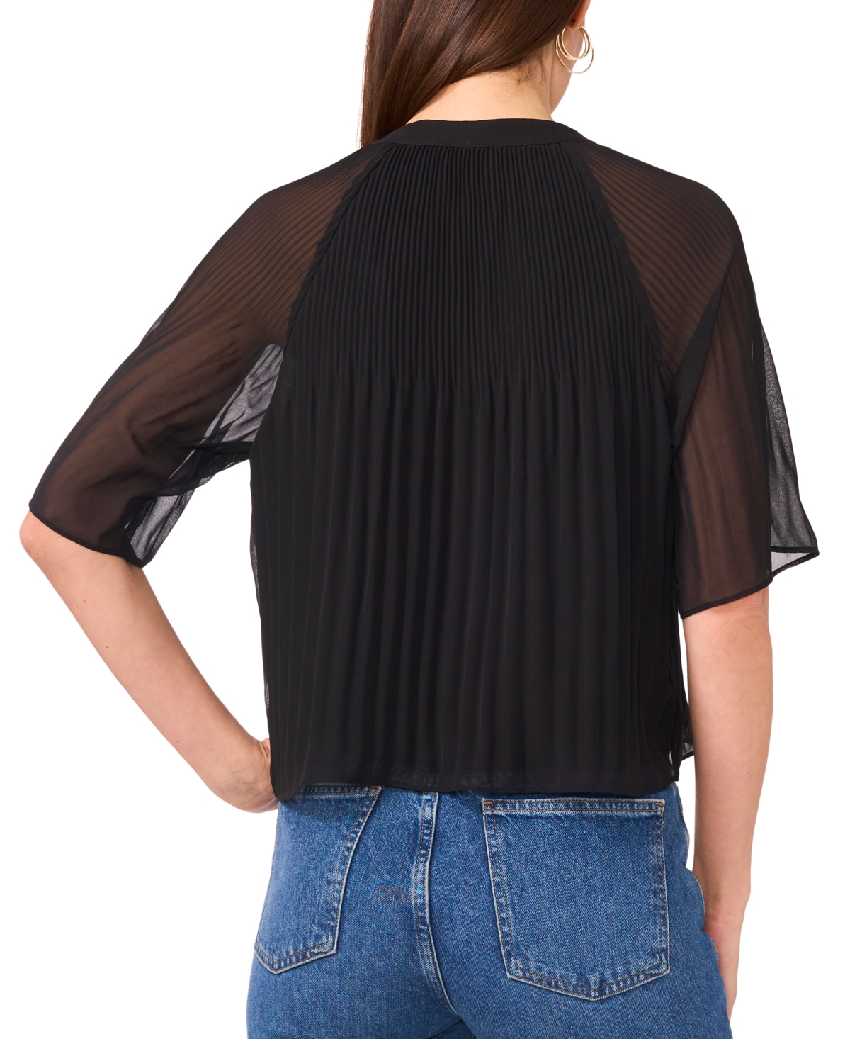 SAM & JESS WOMEN'S V-NECK SHORT-FLUTTER-SLEEVE TOP 