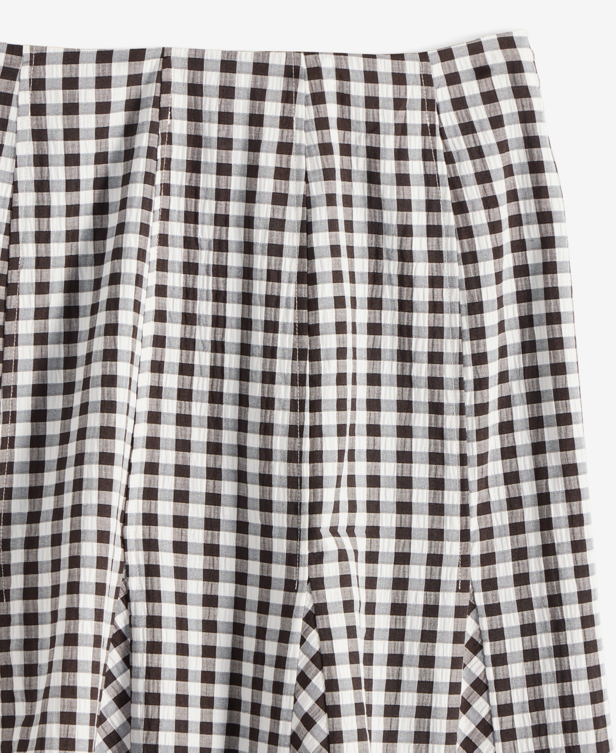 On 34th Trendy Plus Size Gingham Seersucker Midi Skirt, Exclusively At Macy's In Black,white