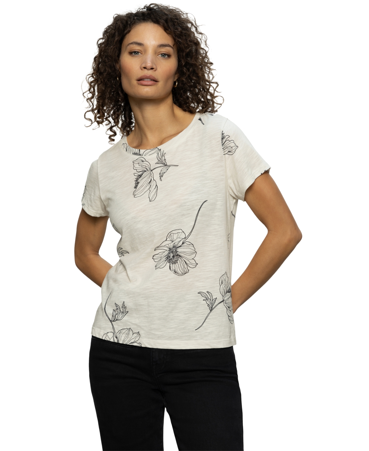 Sanctuary Women's Perfect Pull On T-shirt In Sketched Botanic
