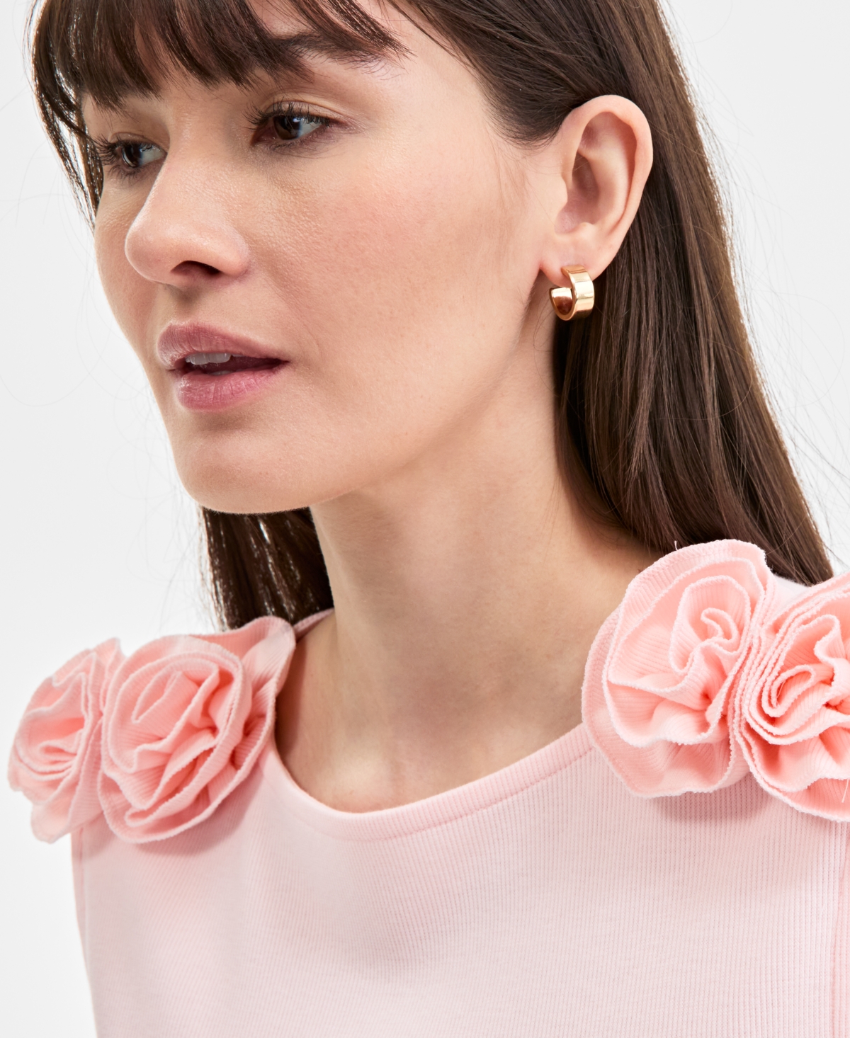 On 34th Women's Ribbed Rosette Shoulder Tank Top, Exclusively At Macy's In Pink Dogwood