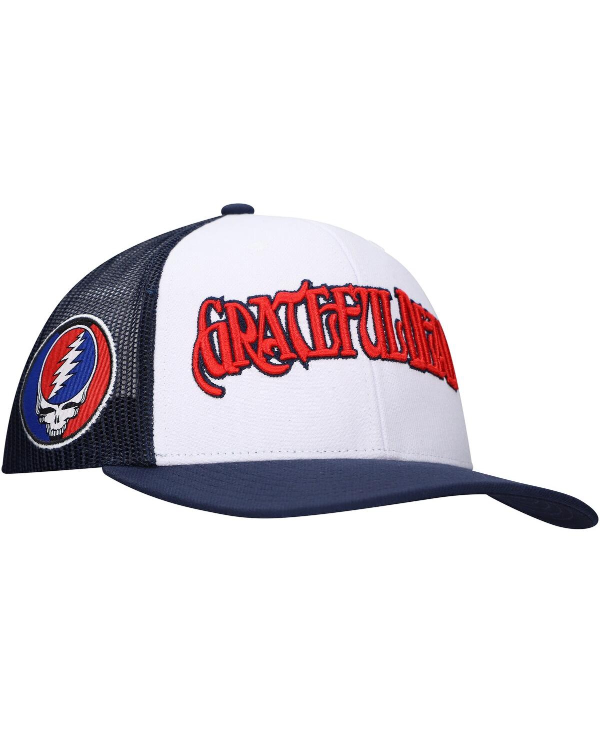 Men's and Women's White/Navy The Grateful Dead Wordmark Trucker Adjustable Hat - White, Navy