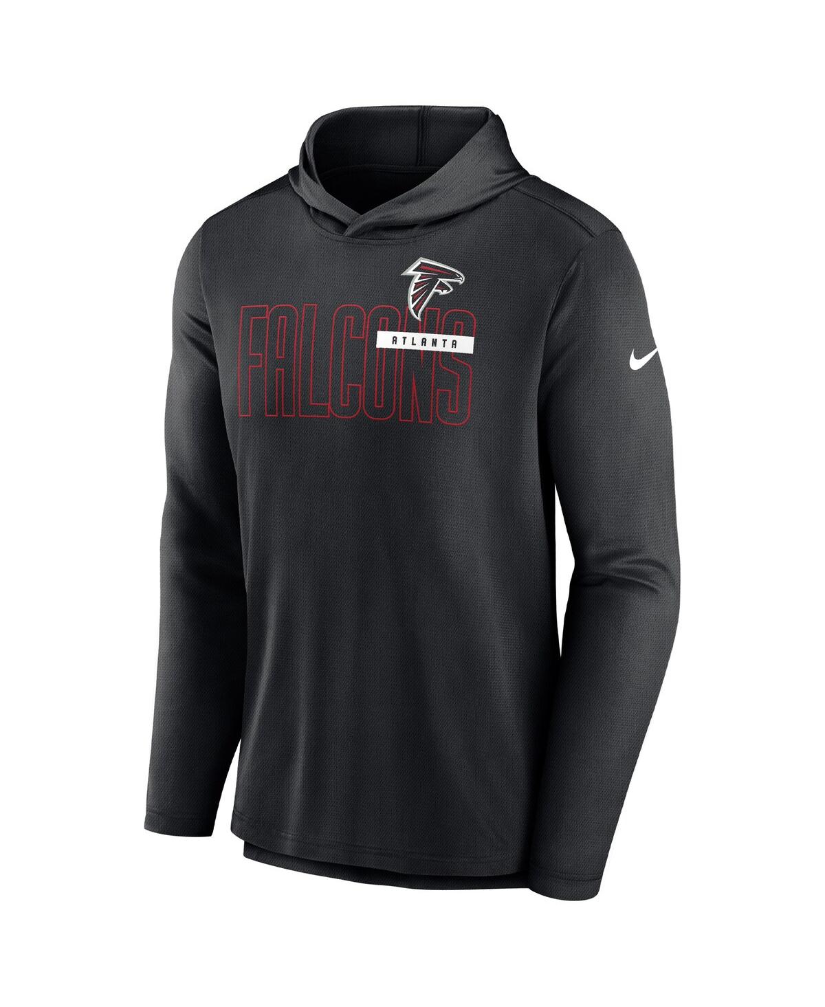 Nike Men's Black Atlanta Falcons Lightweight Performance Hooded Long Sleeve T-shirt In Black