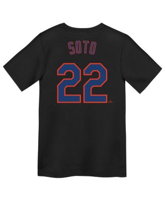 Big Boys and Girls Juan Soto Black New York Mets Name Number T-Shirt