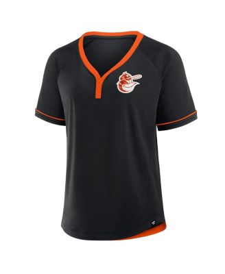 Women's Black Baltimore Orioles Cooperstown Collection League Diva Raglan V-Neck T-Shirt