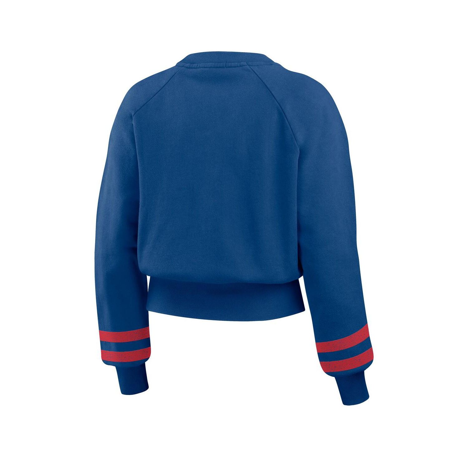 Women's Royal Chicago Cubs Vintage Washed Cropped Pullover Sweatshirt
