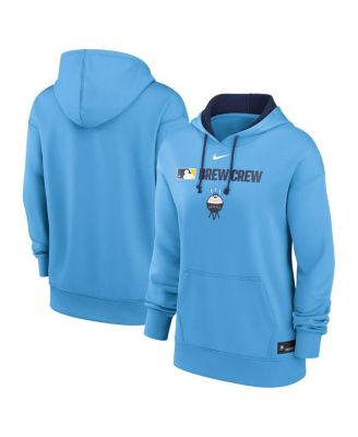 Nike - Women's Powder Blue Milwaukee Brewers Authentic Collection City Connect Performance Pullover Hoodie