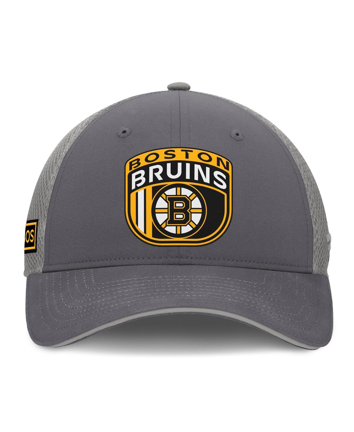 Fanatics Men's Gray Boston Bruins Authentic Pro Home Ice Trucker Adjustable Hat In Gray