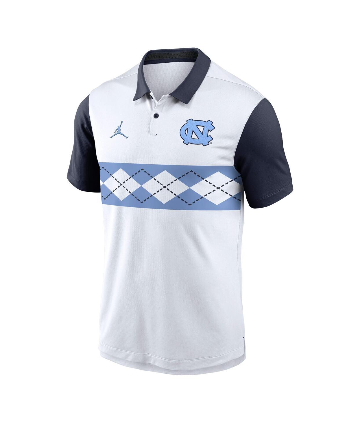 JORDAN MEN'S WHITE NORTH CAROLINA TAR HEELS VAPOR PERFORMANCE POLO 