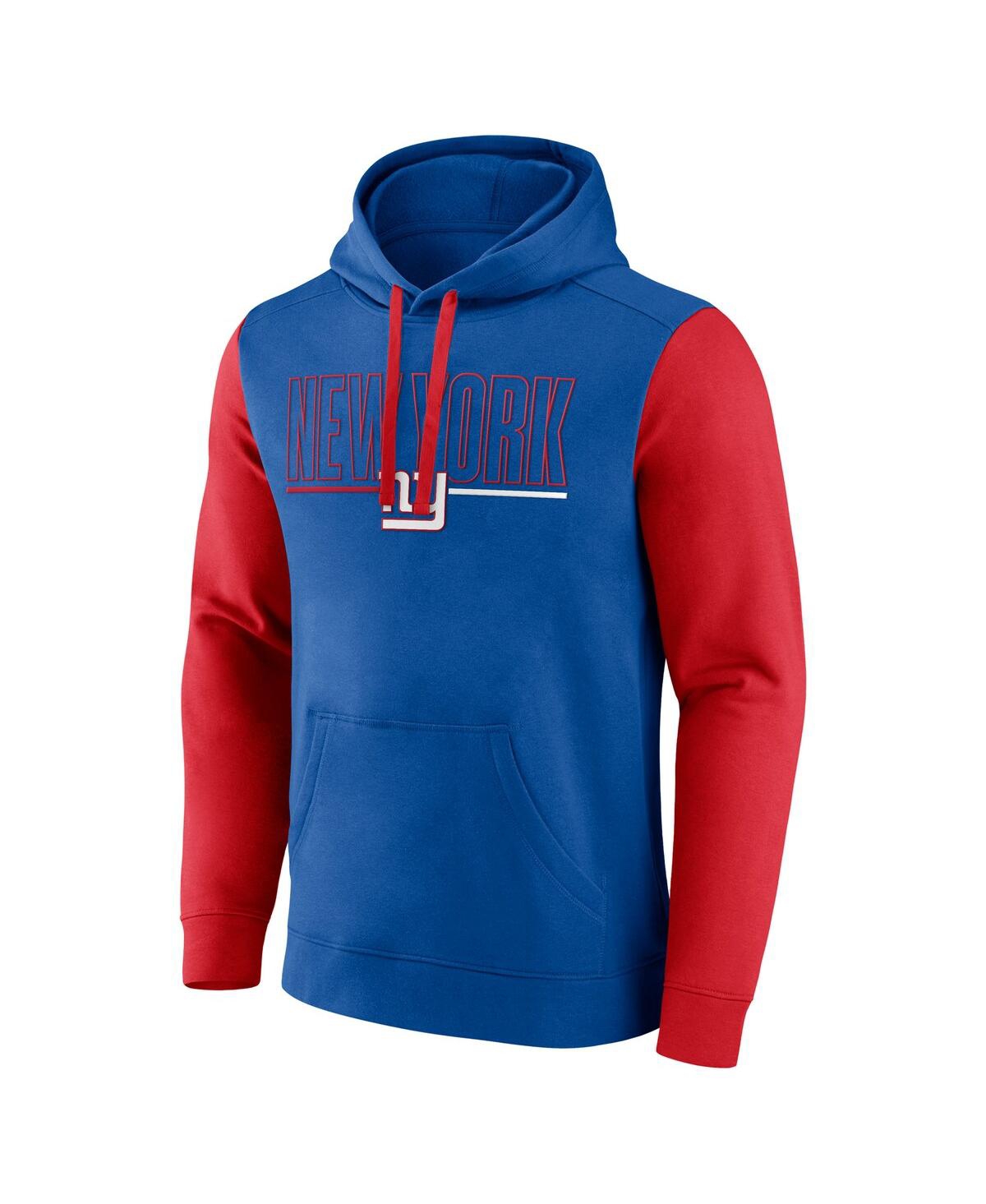 Fanatics Men's Royal/red New York Giants Outline Pullover Hoodie In Royal,red