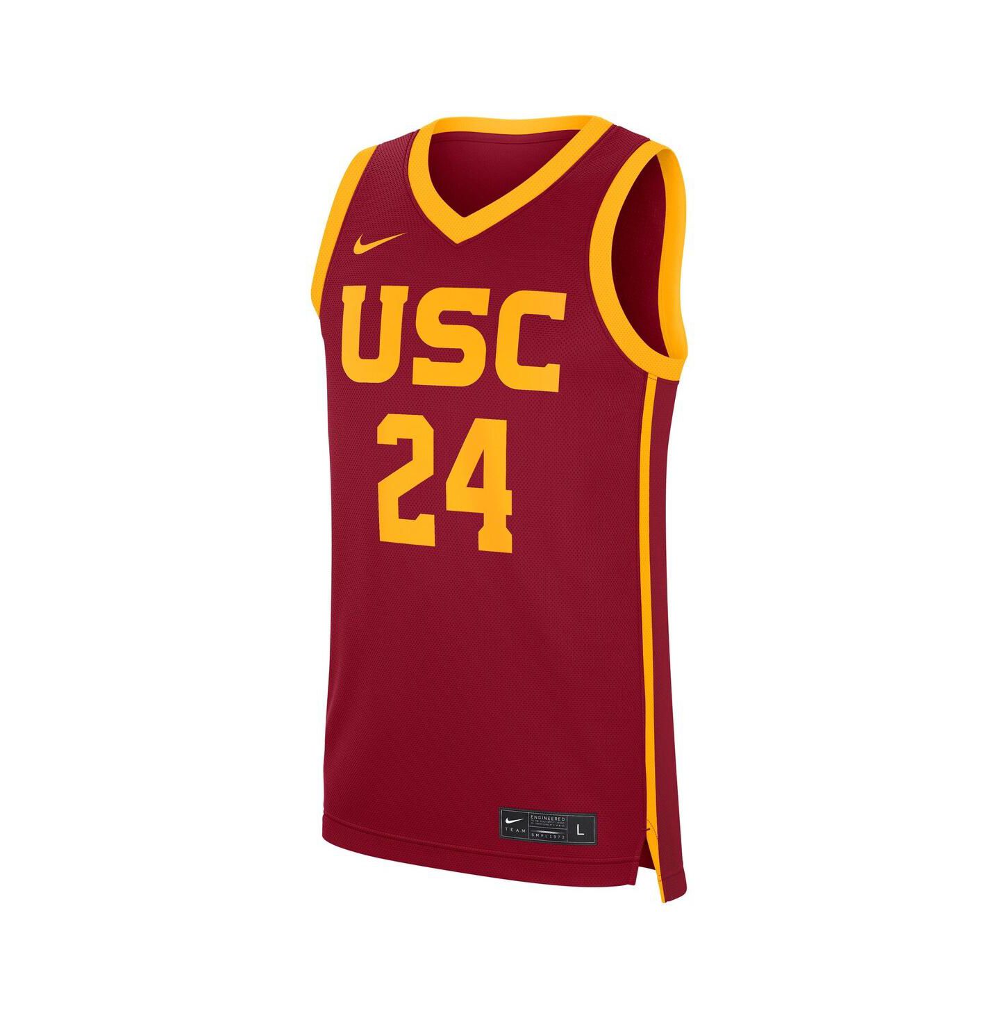 Мужской топ Nike 24 Cardinal USC Trojans Road Replica Jersey — фото 3