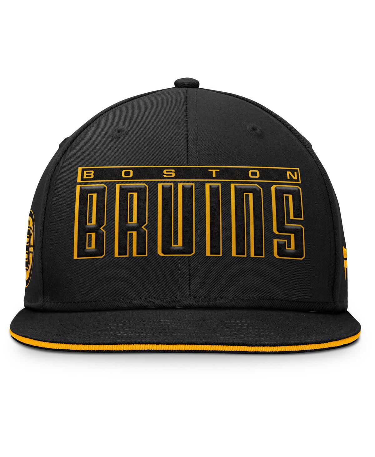Fanatics Men's Black Boston Bruins Fundamental Gino Stack Snapback Hat In Black
