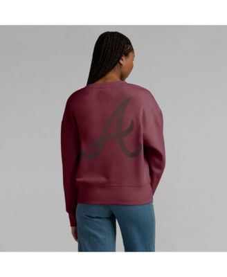 Women's Burgundy Atlanta Braves Elements Flow Pullover Sweatshirt