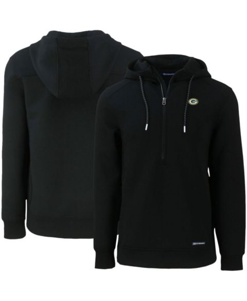Мужское худи Cutter & Buck Black Green Bay Packers Primary Mark Roam Half-Zip Pullover